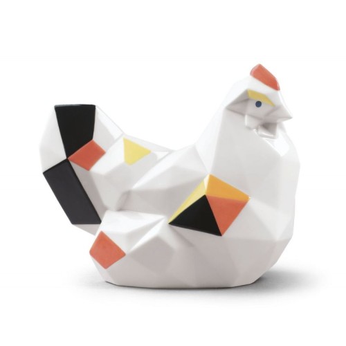 Курица оригами (цветная)