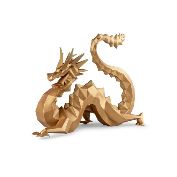 Скульптура Дракон Оригами (золотой)